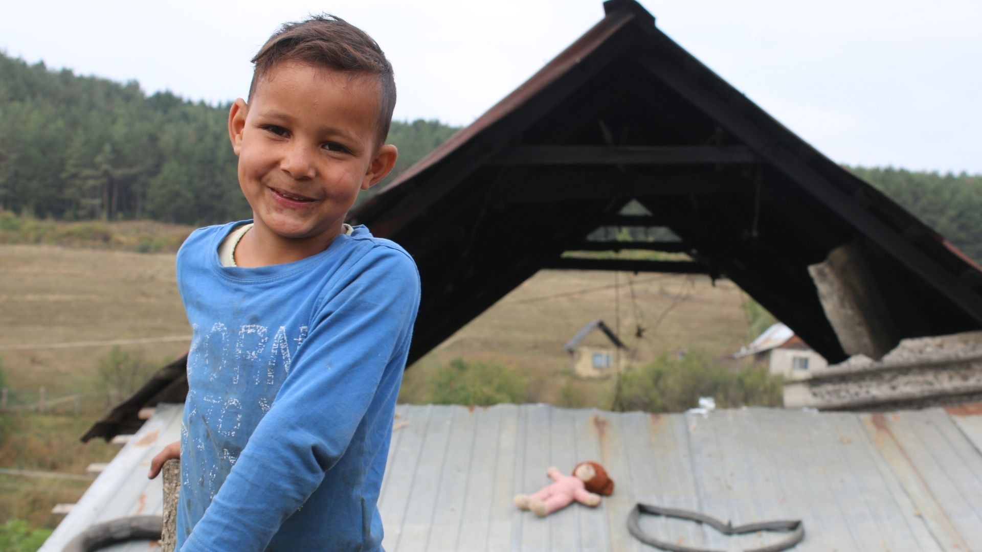 Young boy smiling